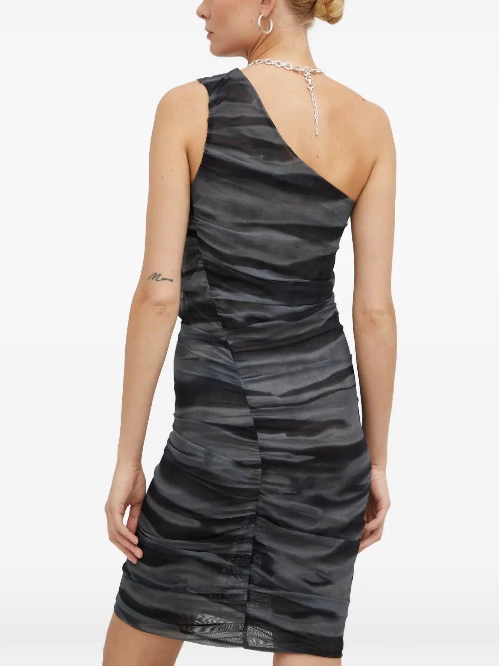  Samsoe Samsoe One-shoulder Ruched Mini Dress - Grey 