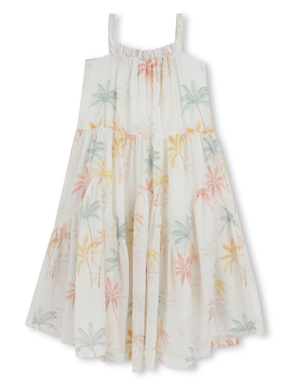 Chloé Kids Jurk met palmboomprint - Wit