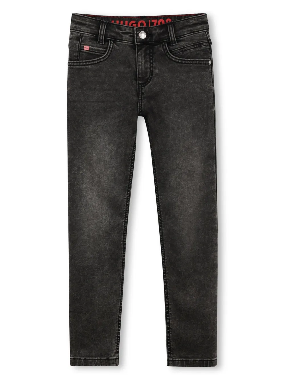 HUGO KIDS Jeans met logopatch Zwart