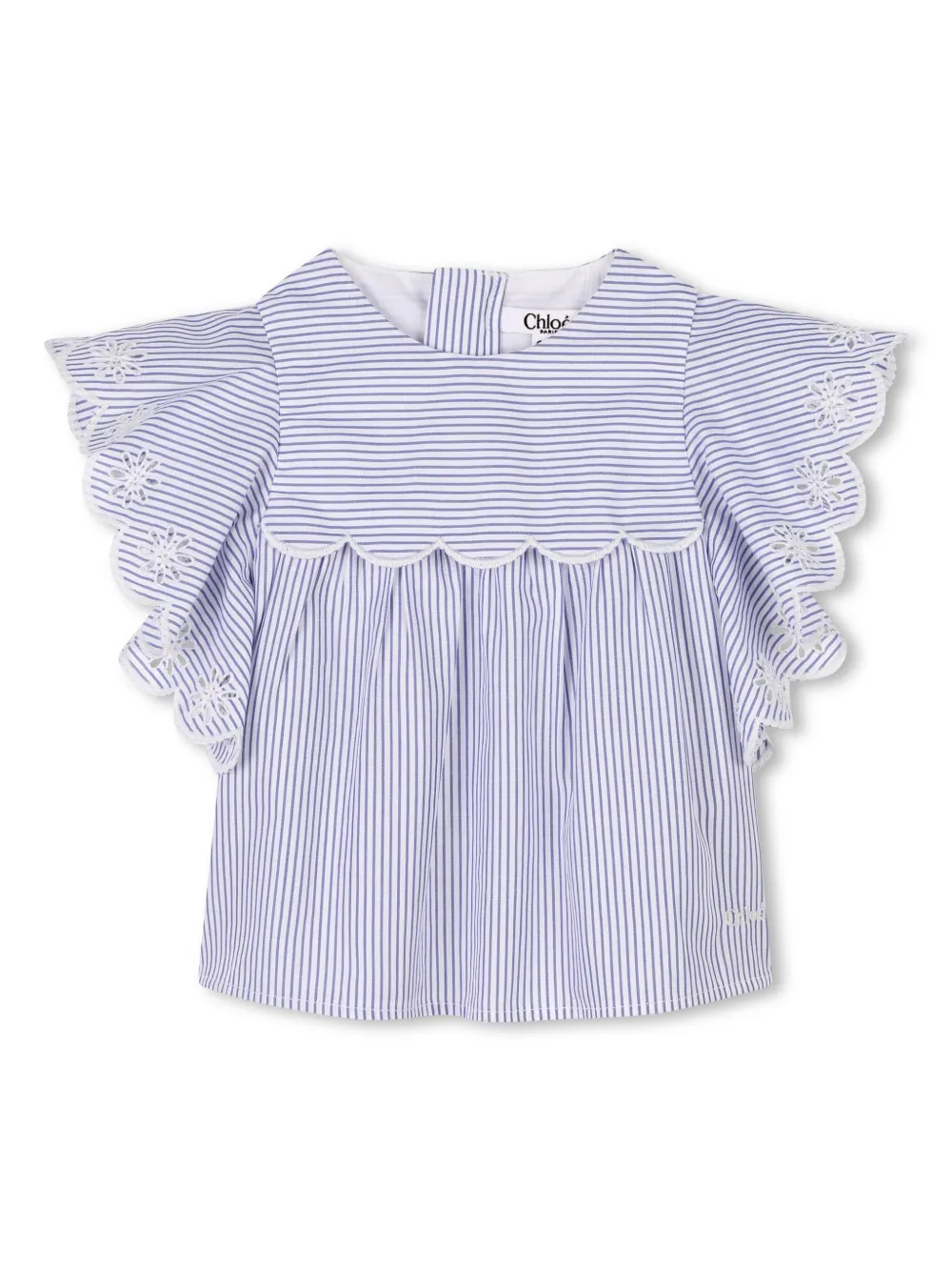 Chloé Kids Shirt met ruches Blauw