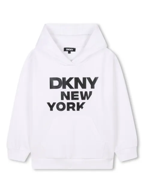 Dkny Kids Moletom de algodão com capuz e logo