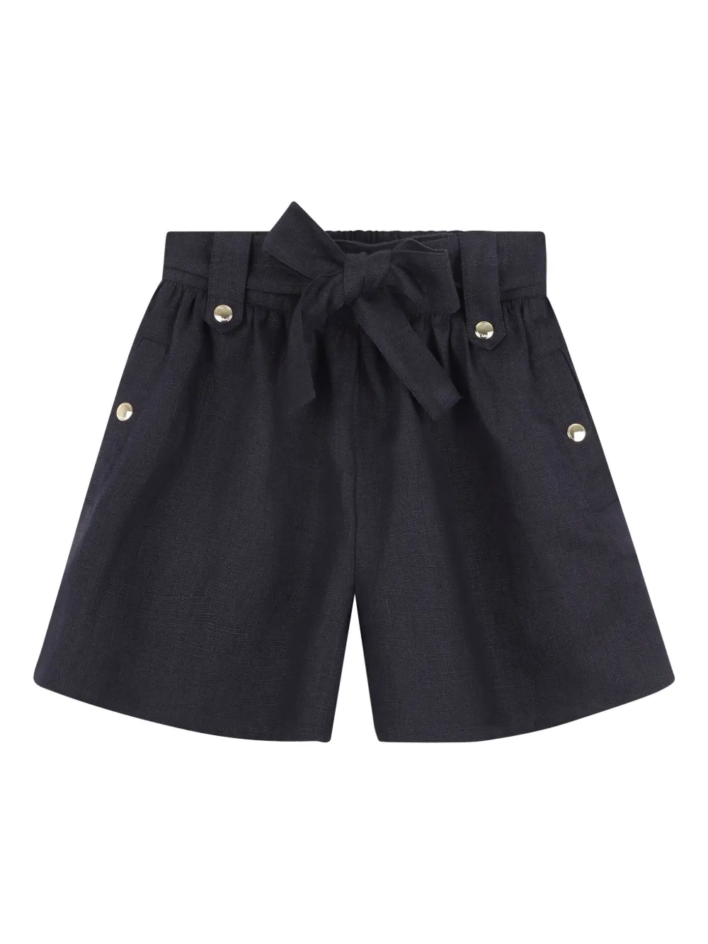 Chloé Kids Linnen shorts met strik Blauw