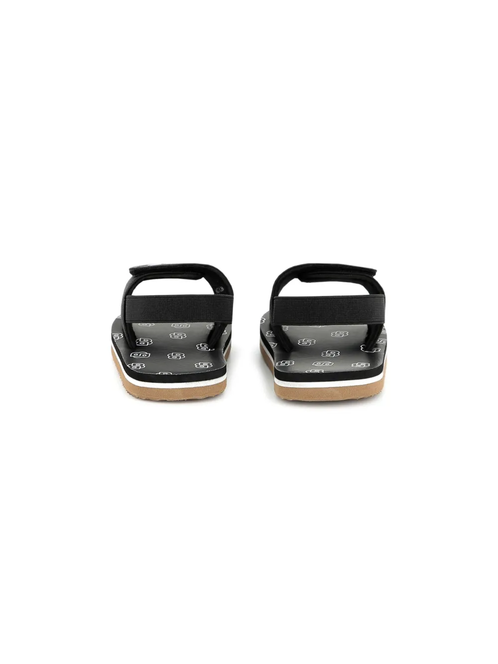 BOSS Kidswear Sandalen met logoprint Zwart