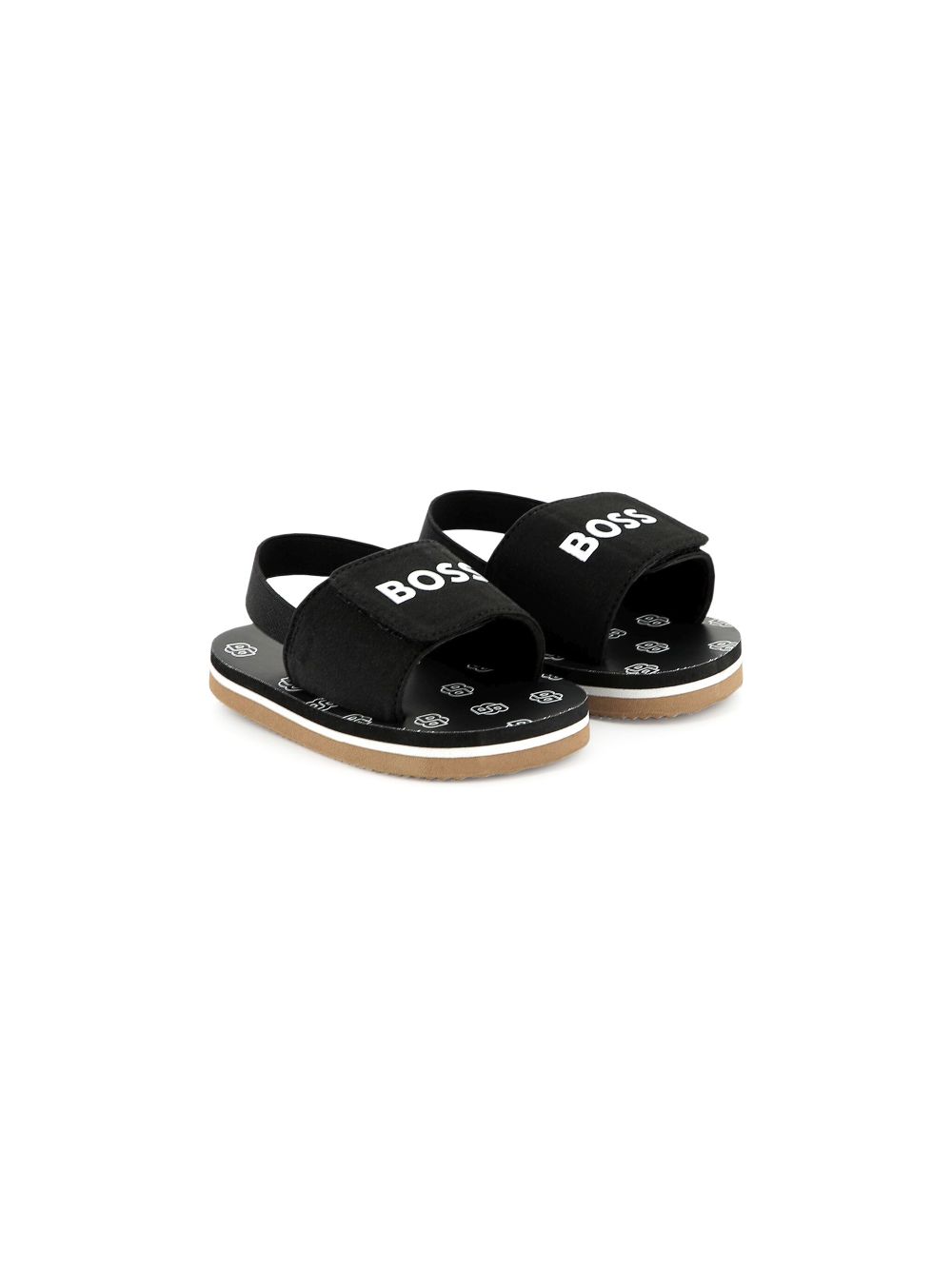 BOSS Kidswear logo-print sandals - Black