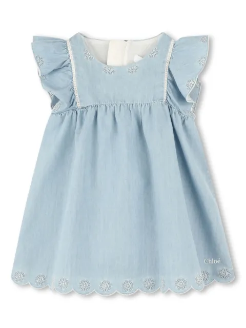 Chloé Kids denim dress and hat set 