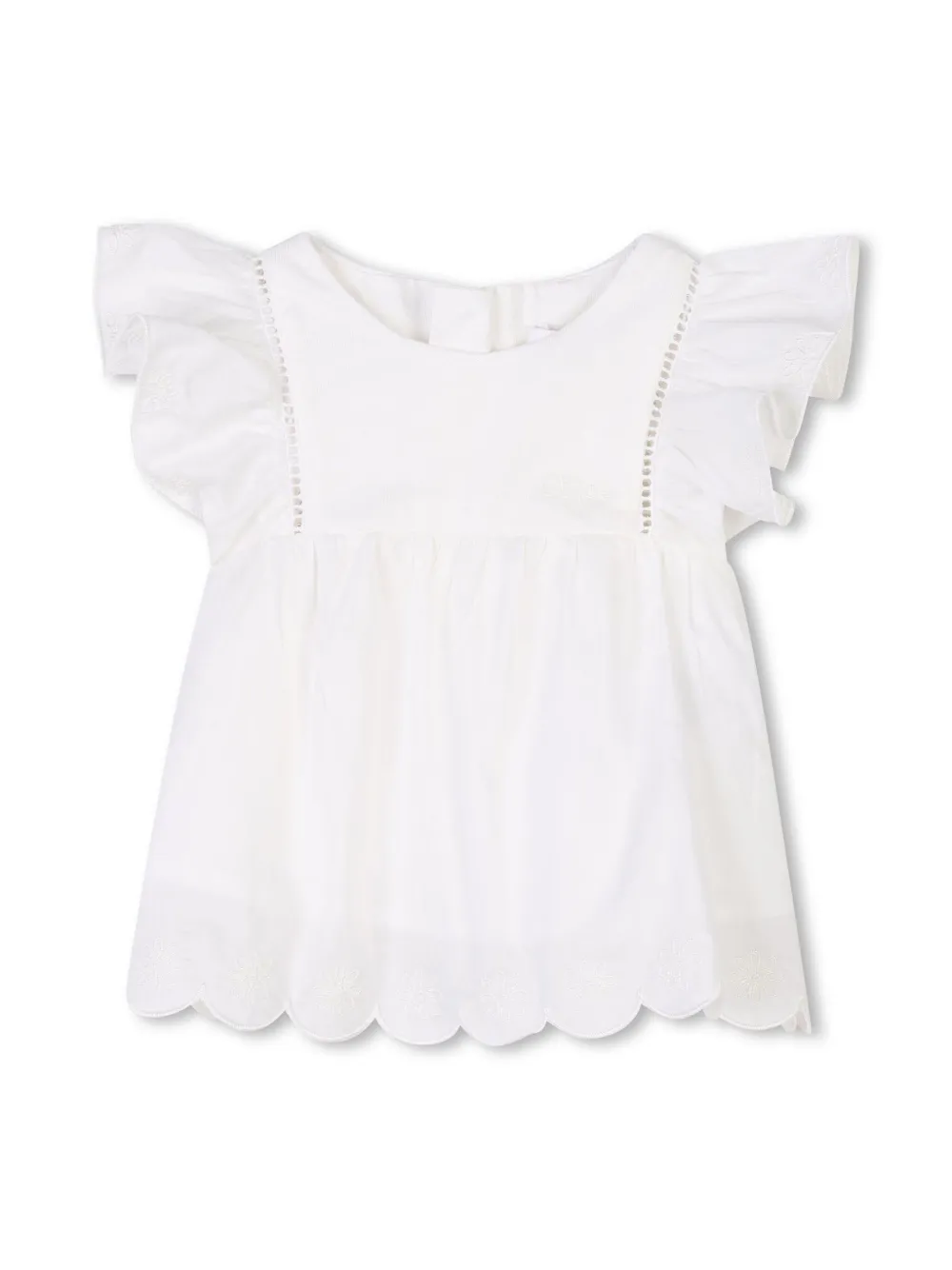 Chloé Kids Katoenen tuniek en shorts Wit
