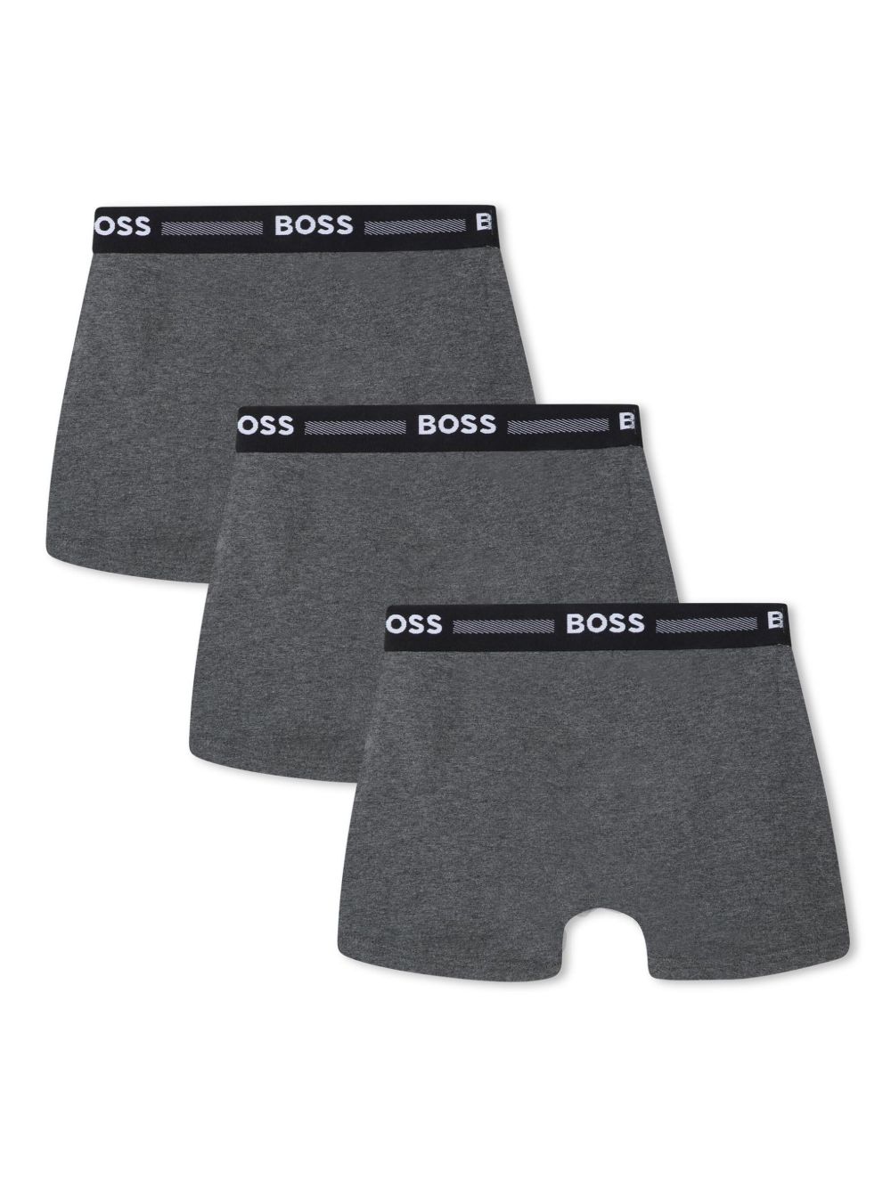 BOSS Kidswear Drie boxershorts met logoband - Grijs