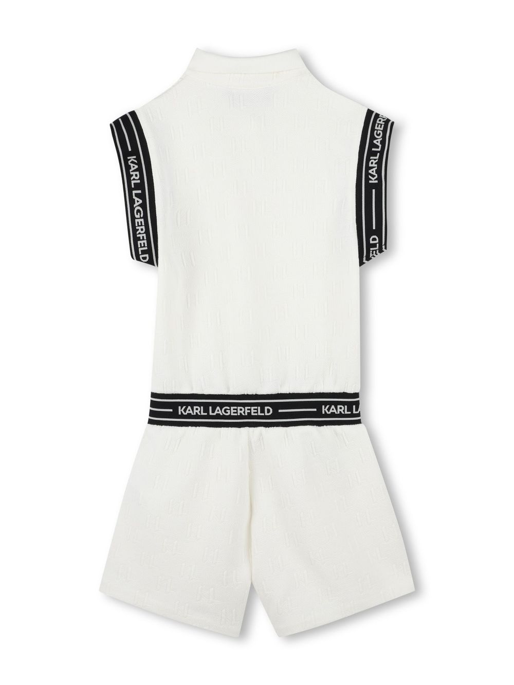 Karl Lagerfeld Kids Playsuit met logo-jacquard - Wit