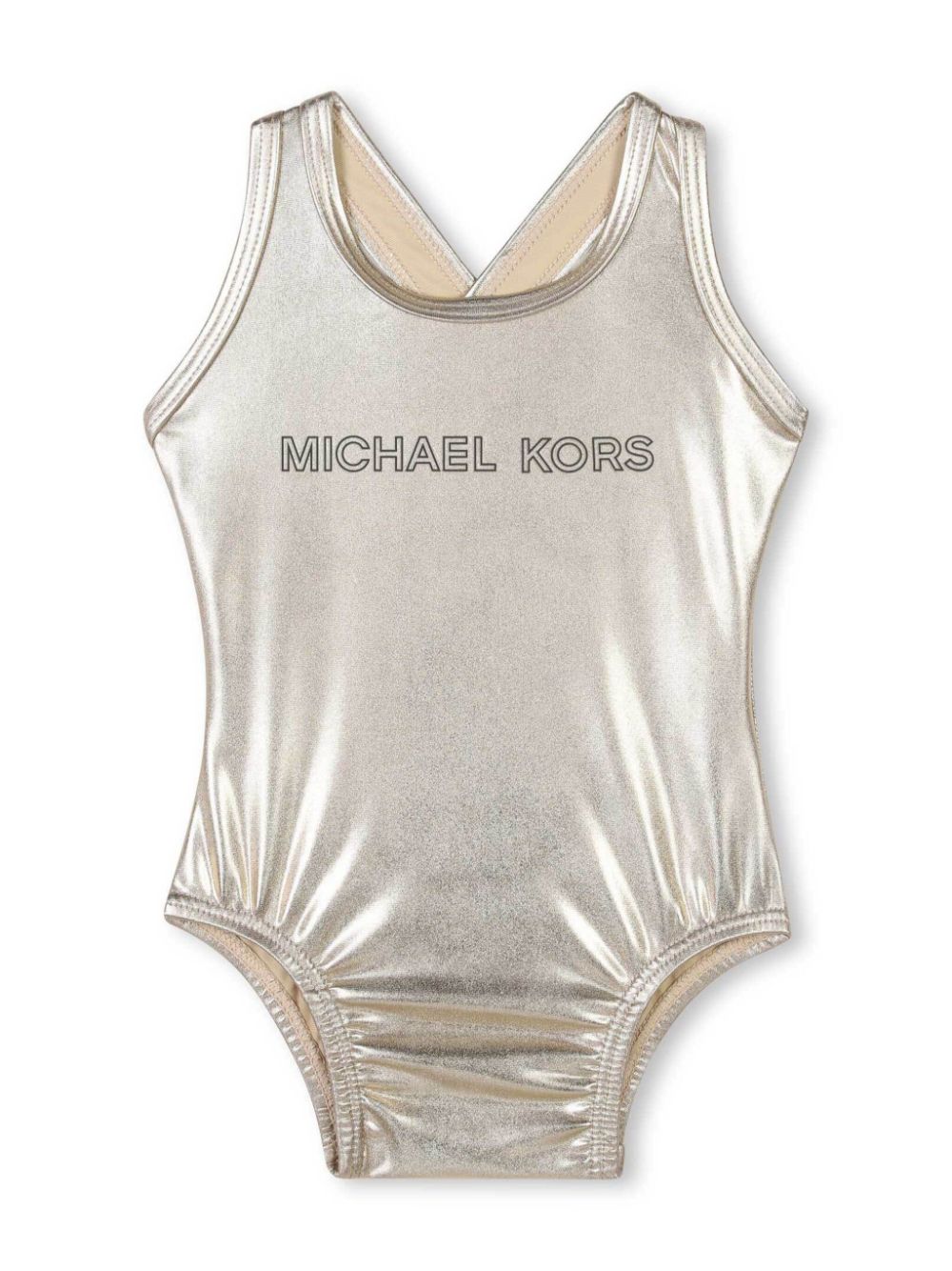 Michael Kors Kids metallic-finish swimsuit - Gold