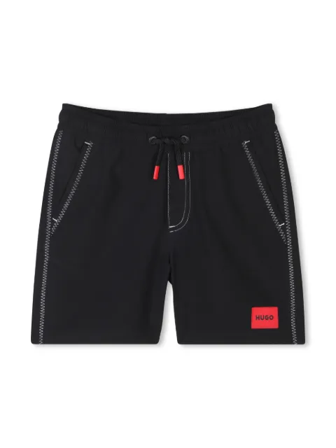 HUGO KIDS shorts de playa con parche del logo