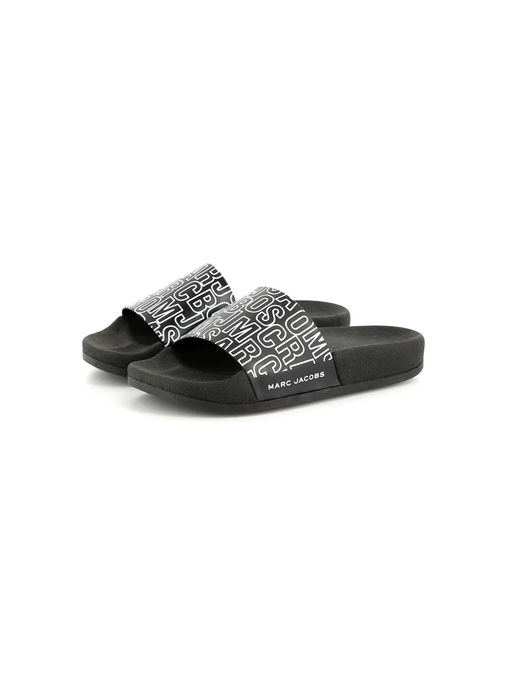 Marc Jacobs Kids logo-print slides Black
