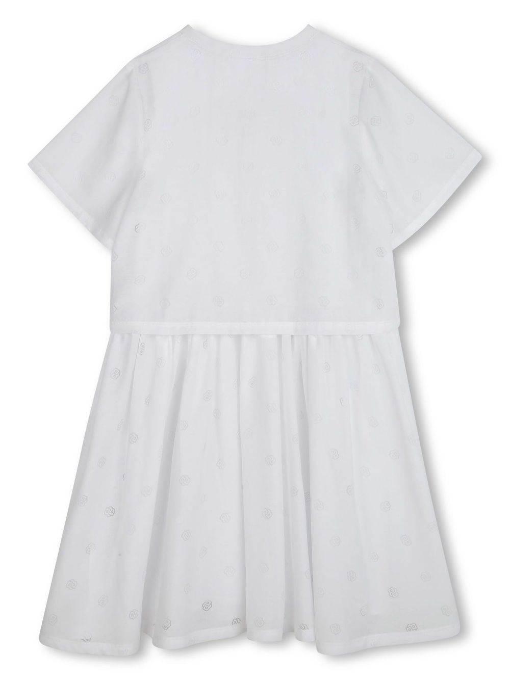 BOSS Kidswear monogram-print dress - White