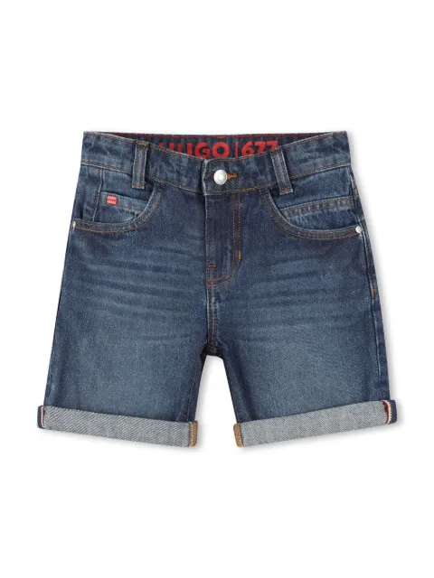 HUGO KIDS Shorts denim con applicazione