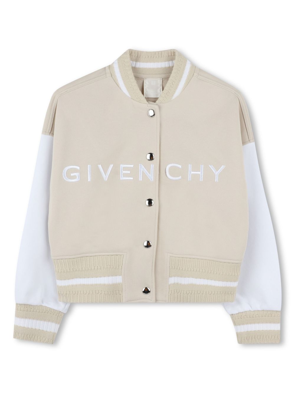 Givenchy Kids logo-embroidered bomber jacket - Neutrals