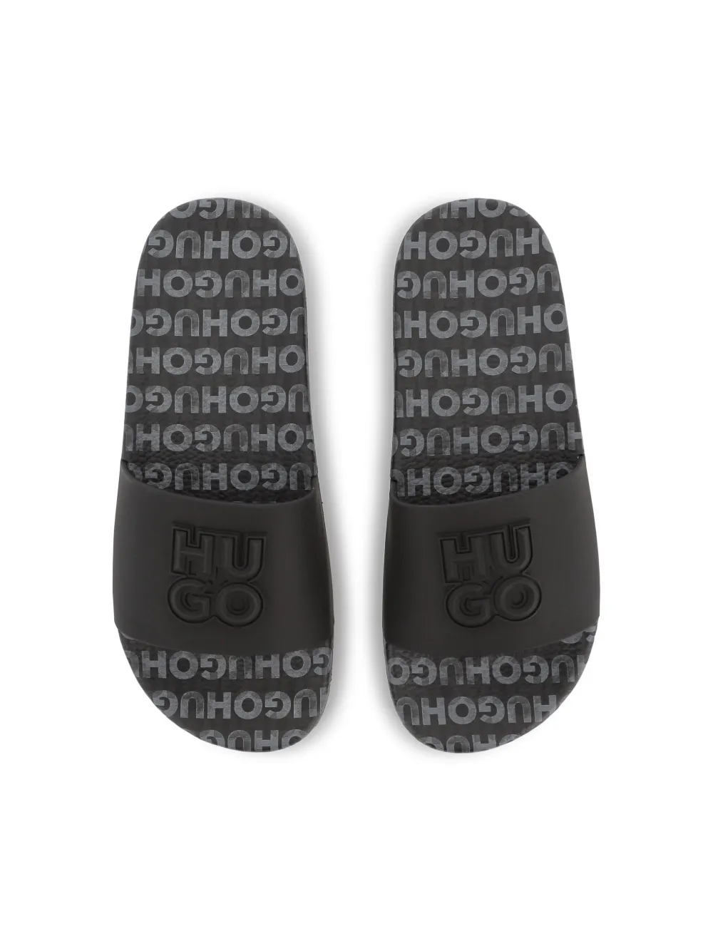 HUGO KIDS logo-lettering slides Black