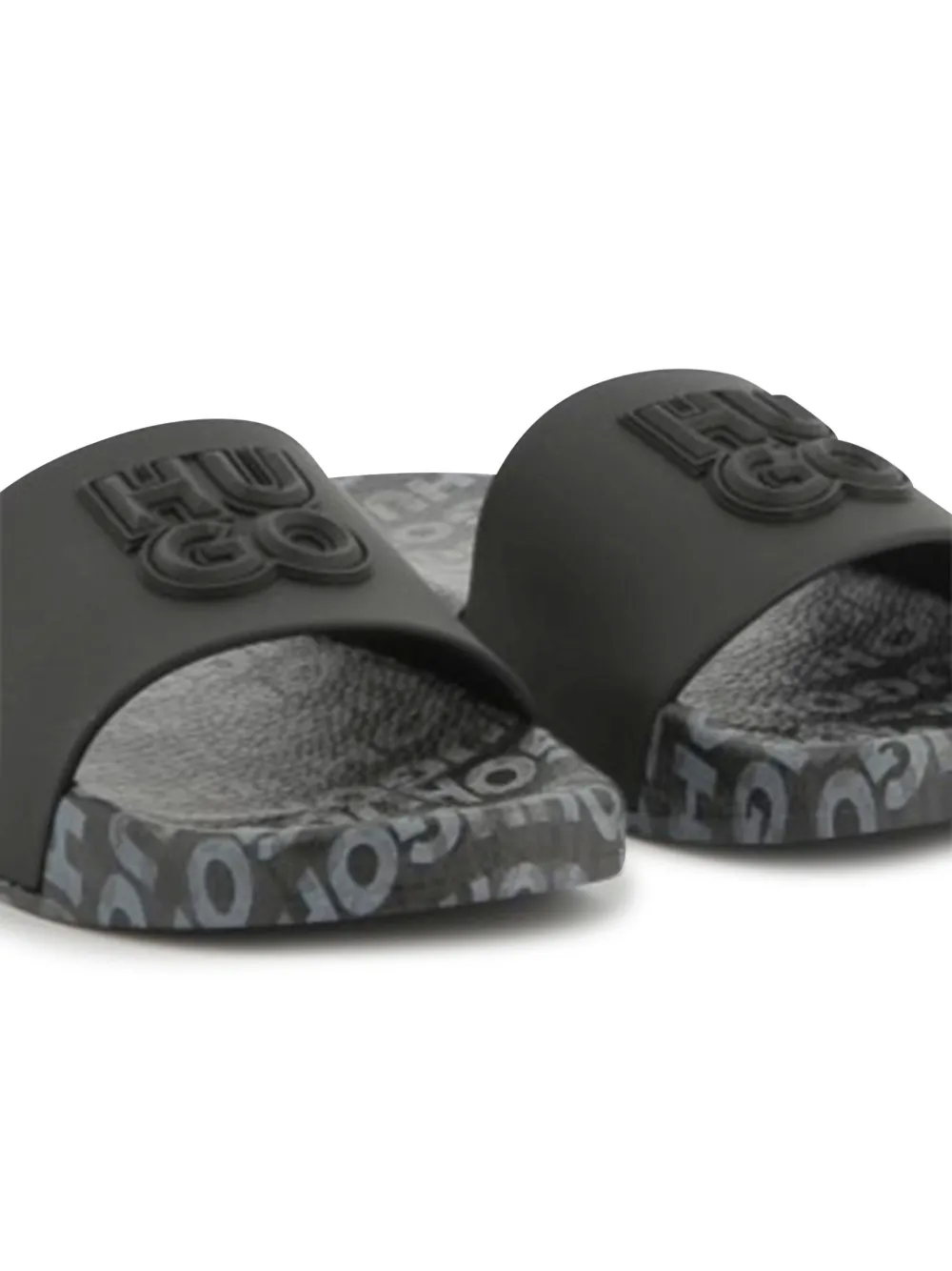 HUGO KIDS logo-lettering slides Black