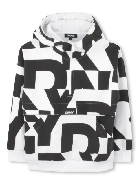 Dkny Kids Moletom de algodão com capuz e logo