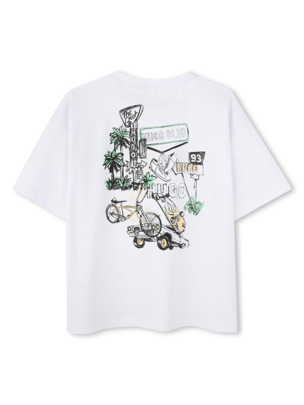 HUGO KIDS T-shirt met logopatch - Wit