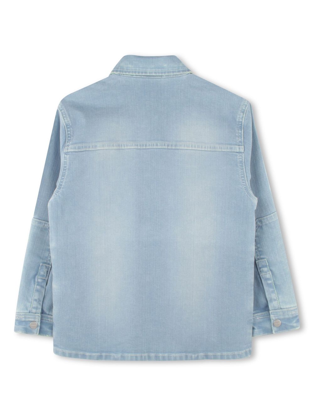 HUGO KIDS ripped-detailing denim shirt - Blue