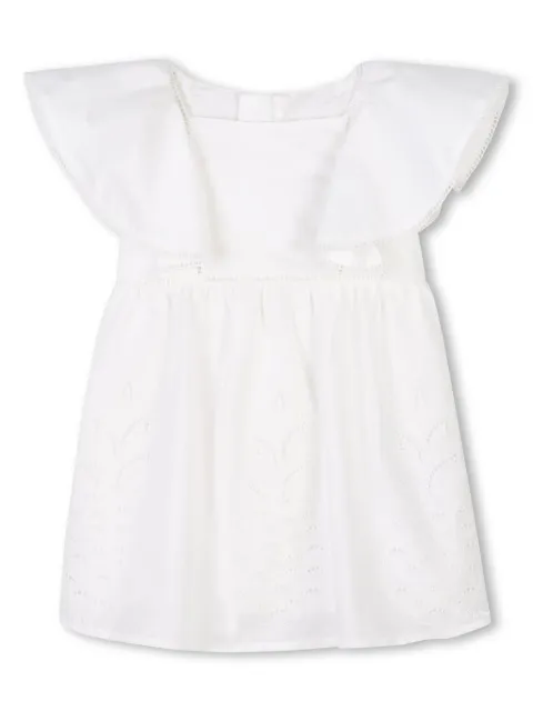 Chloé Kids embroidered motif dress and hat set 