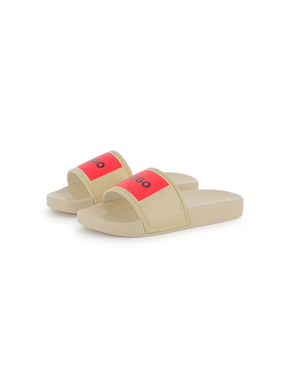 HUGO KIDS logo-print slides Neutrals