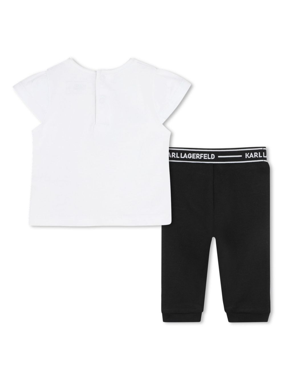 Karl Lagerfeld Kids T-shirt en broek van biologisch katoen - Zwart