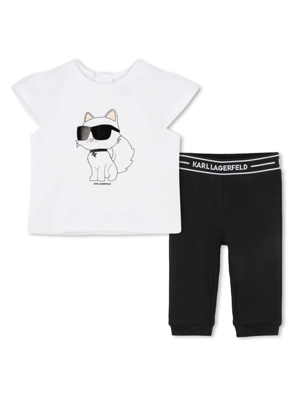 Karl Lagerfeld Kids organic-cotton trousers (set of two) - Black