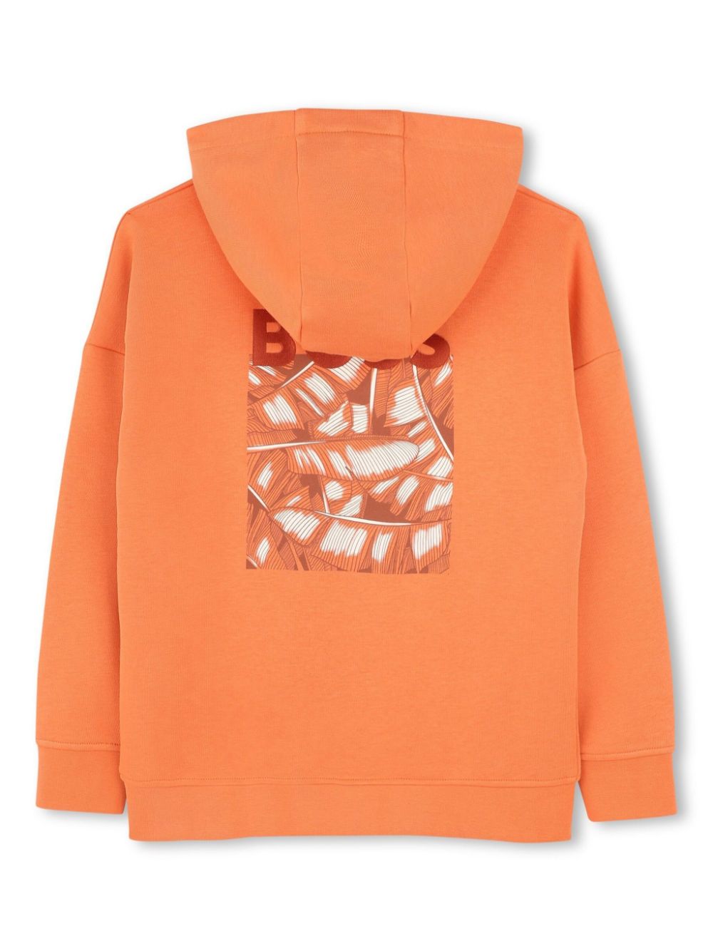 BOSS Kidswear Hoodie met logoprint - Oranje