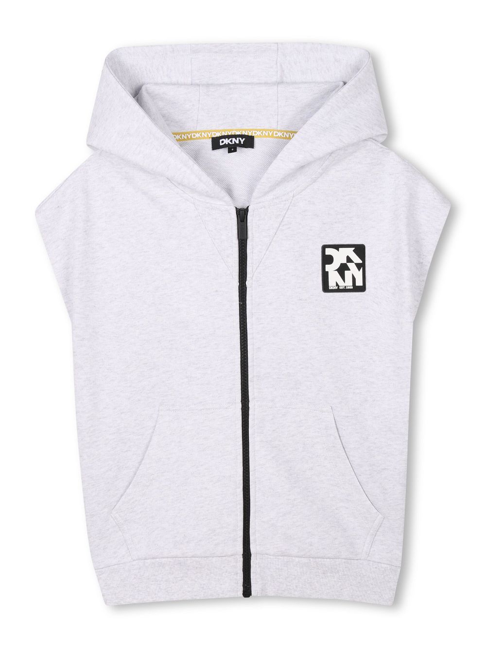 Dkny Kids sleeveless zip-up hoodie - Grey