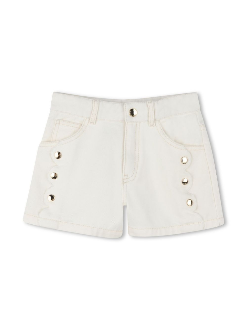 Chloé Kids Katoenen shorts Beige