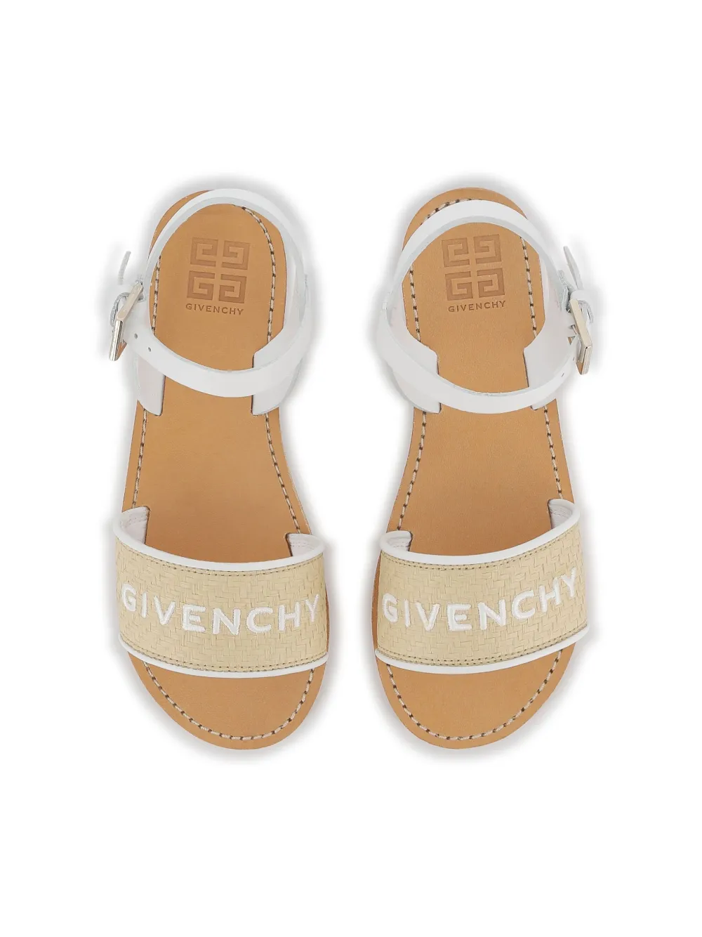 Givenchy Kids Sandalen met geborduurd logo Wit