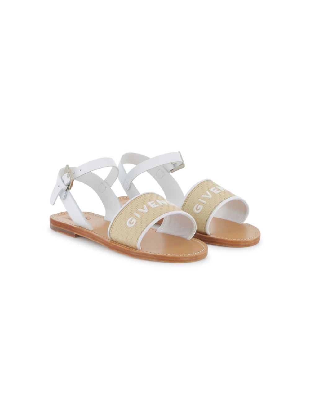 Givenchy Kids Sandalen met geborduurd logo Wit