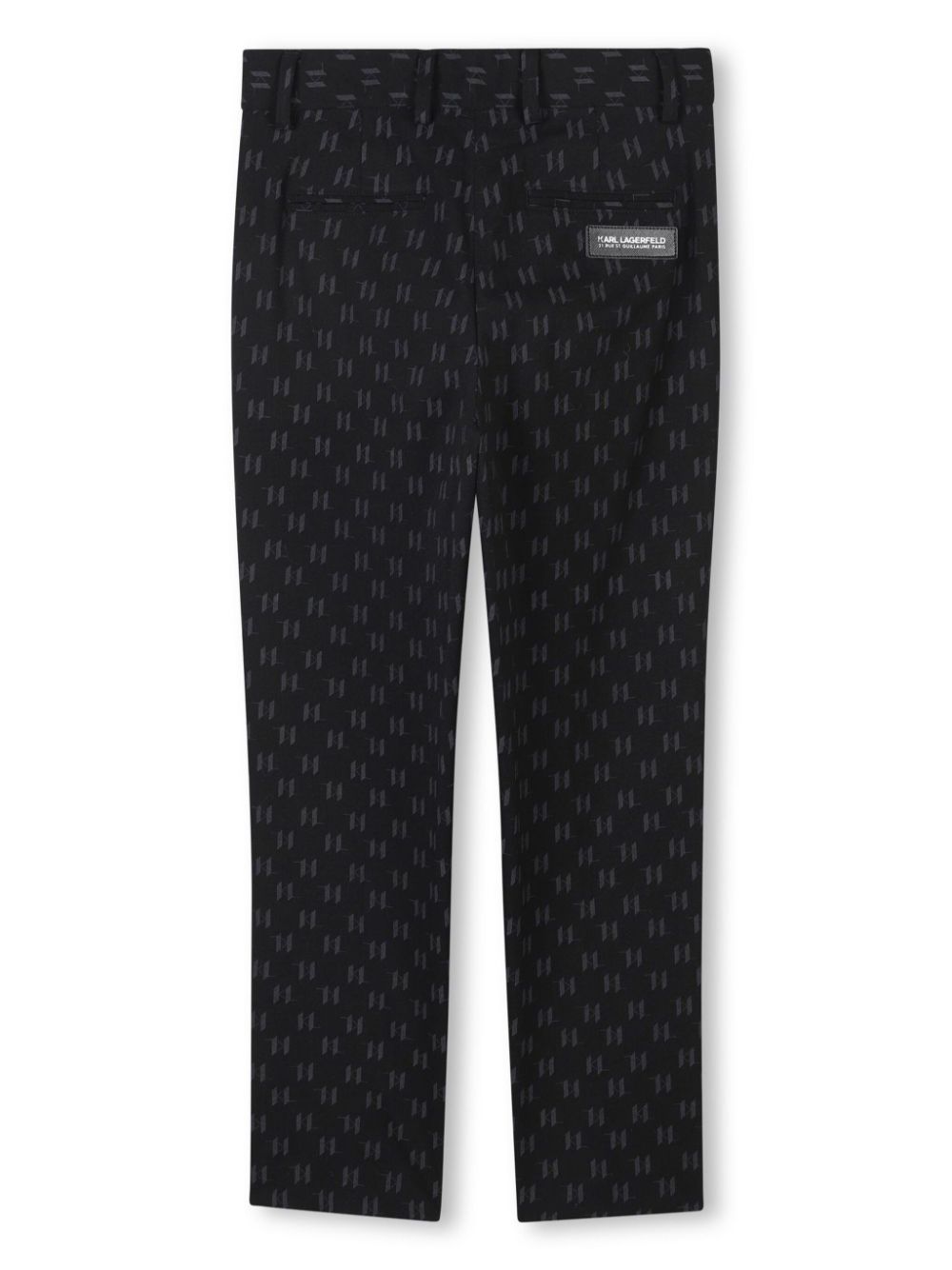 Karl Lagerfeld Kids Ceremony broek met monogram-logo - Zwart