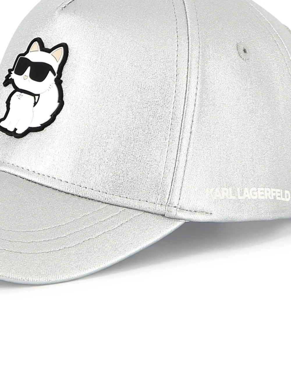 Karl Lagerfeld Kids Katoenen pet met logoprint Zilver