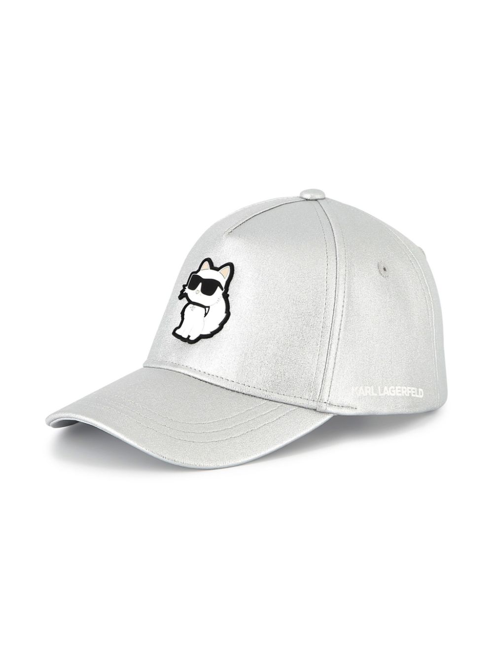 Karl Lagerfeld Kids logo-print cotton cap - Silver