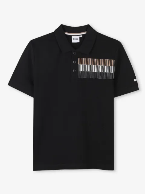 BOSS Kidswear playera tipo polo manga corta con logo estampado