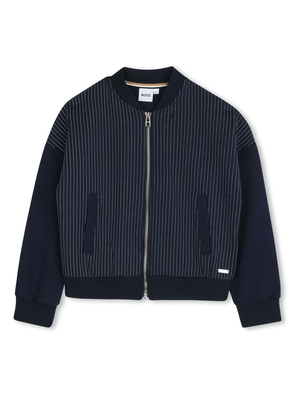 BOSS Kidswear striped bomber jacket - Blue