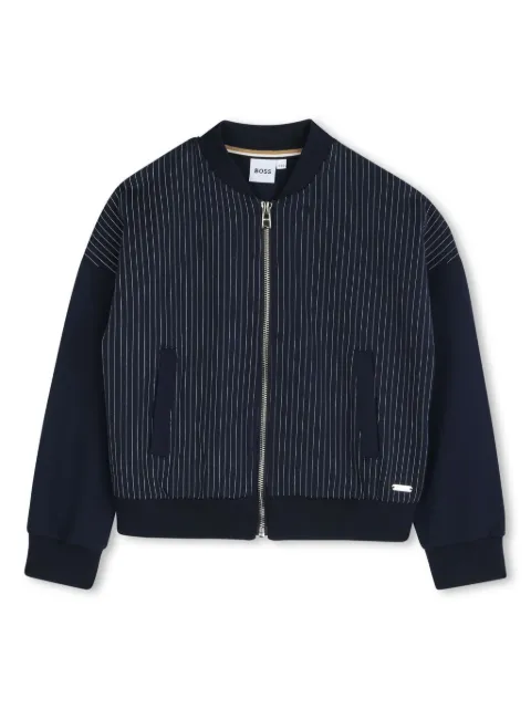 BOSS Kidswear striped bomber jacket 