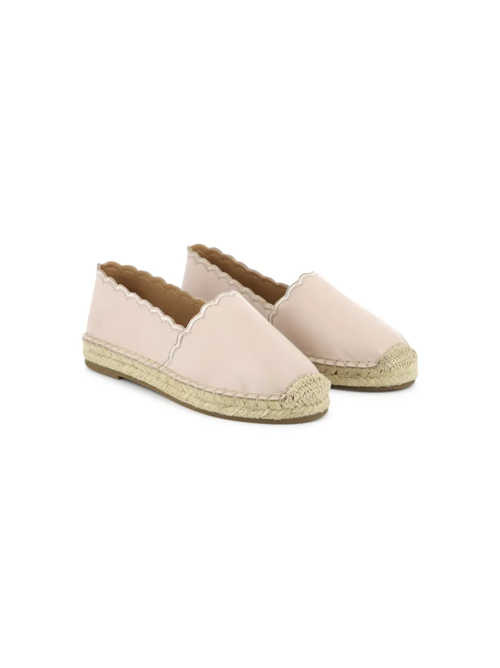 Chloé Kids scallop-edge espadrilles Pink