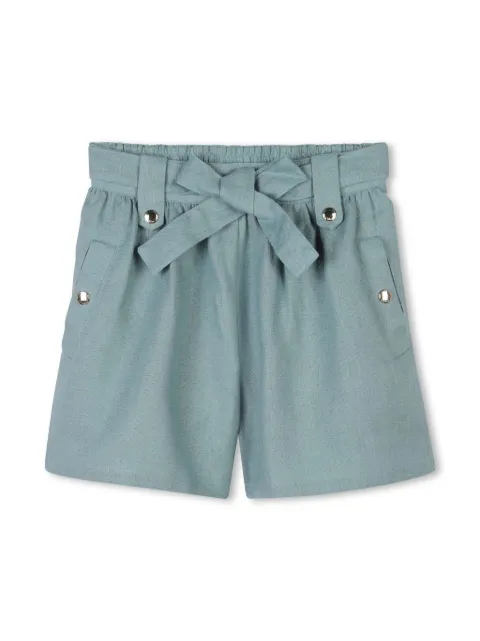 Chloé Kids bow linen shorts 