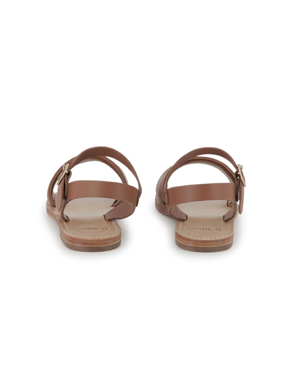 Chloé Kids logo-embroidered sandals Brown