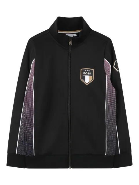 BOSS Kidswear piqué-weave cardigan 