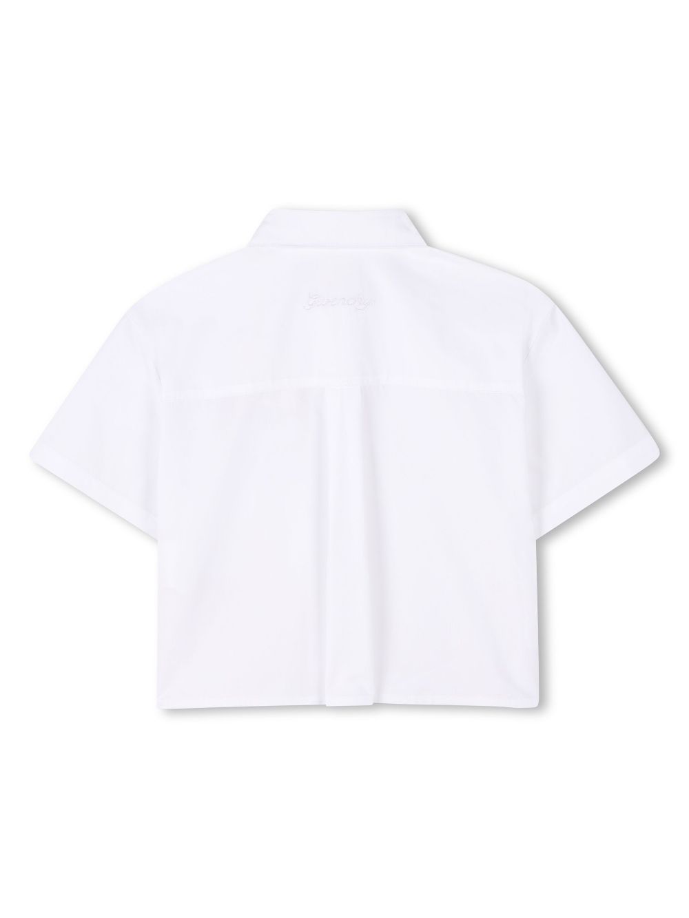 Givenchy Kids Katoenen popeline shirt met logoplakkaat - Wit