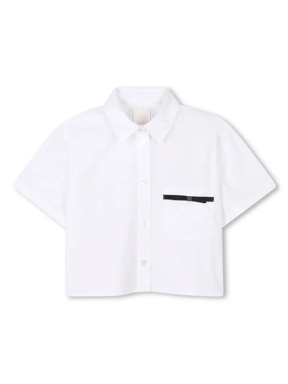 Givenchy Kids Katoenen popeline shirt met logoplakkaat Wit