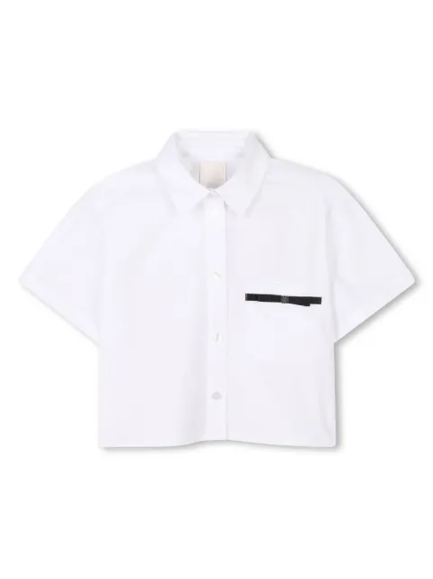 Givenchy Kids logo-plaque cotton poplin shirt
