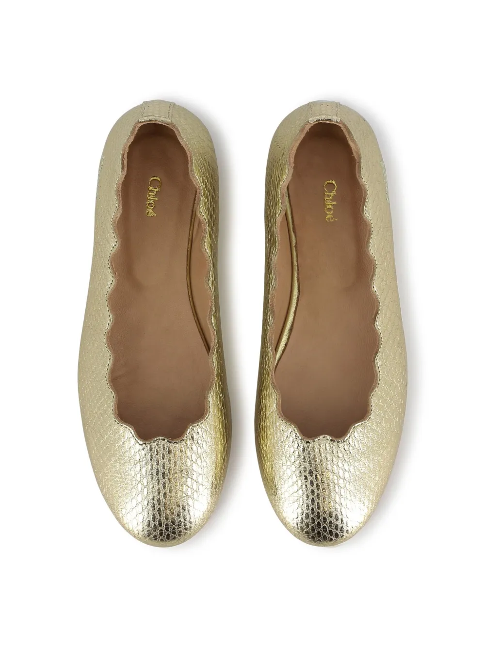 Chloé Kids Gewelfde ballerina's - Goud