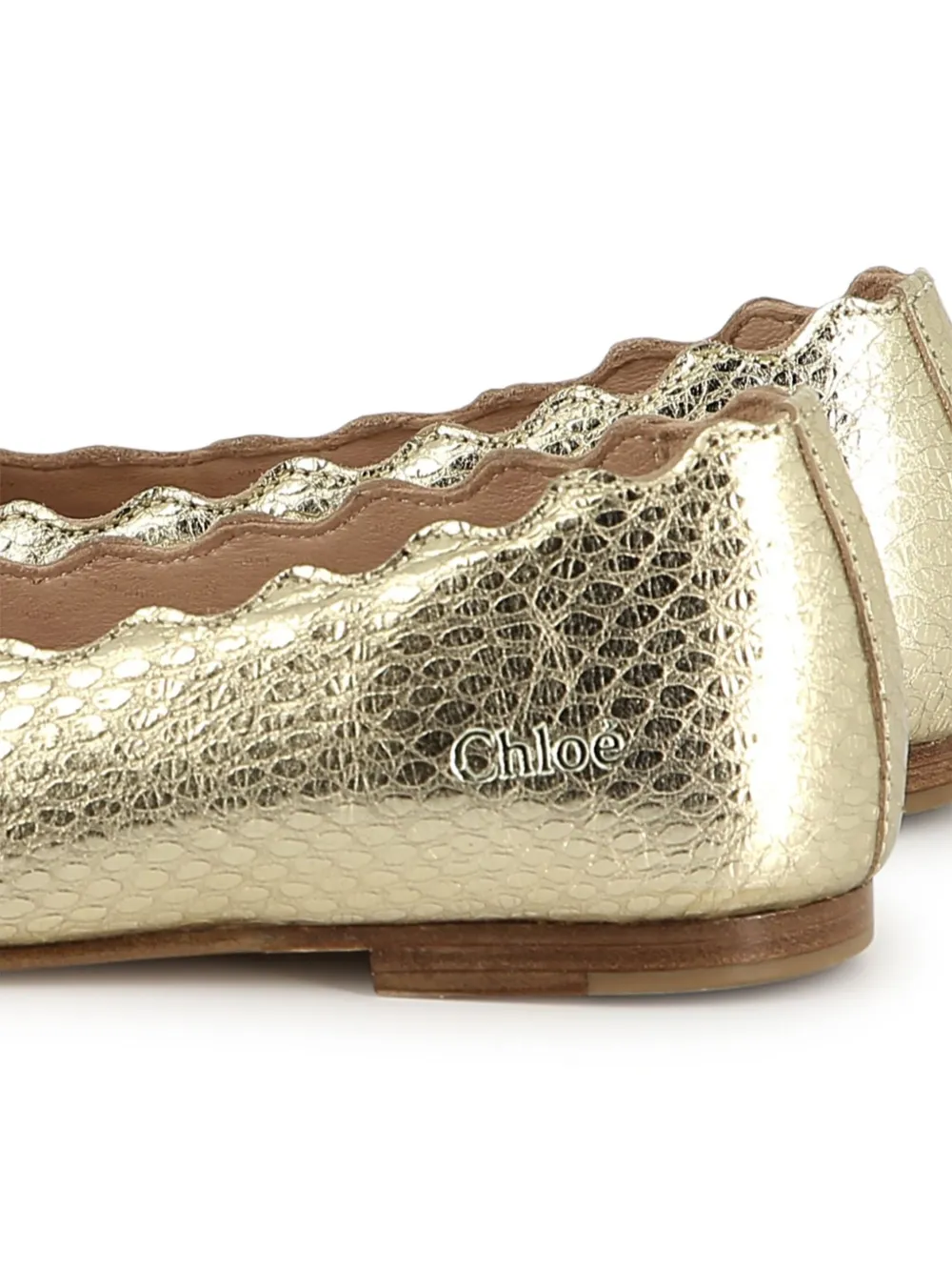 Chloé Kids Gewelfde ballerina's Goud