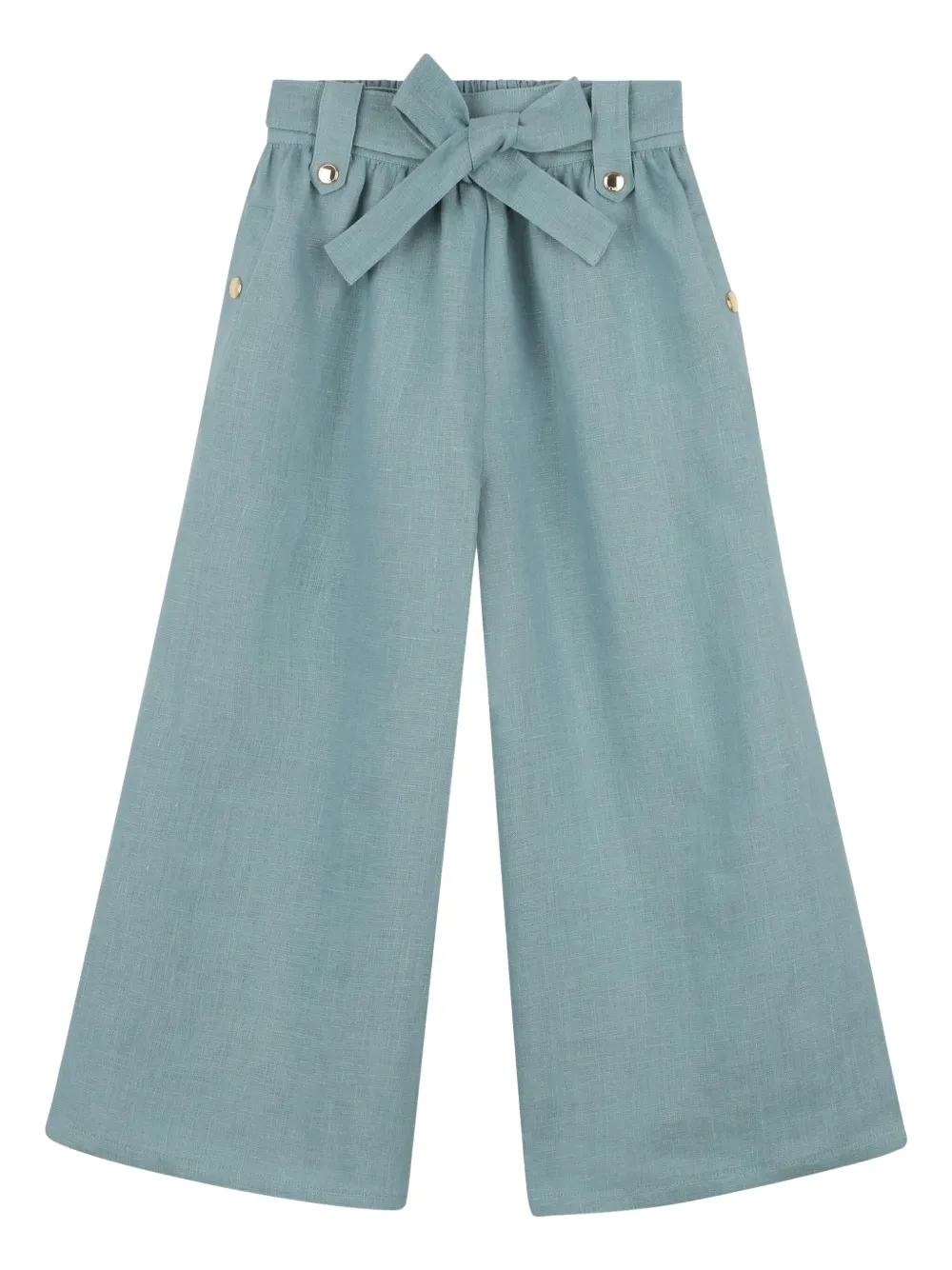 Chloé Kids Linnen broek met strikdetail Blauw