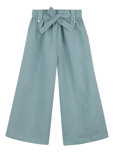 Chloé Kids bow-detail linen trousers 