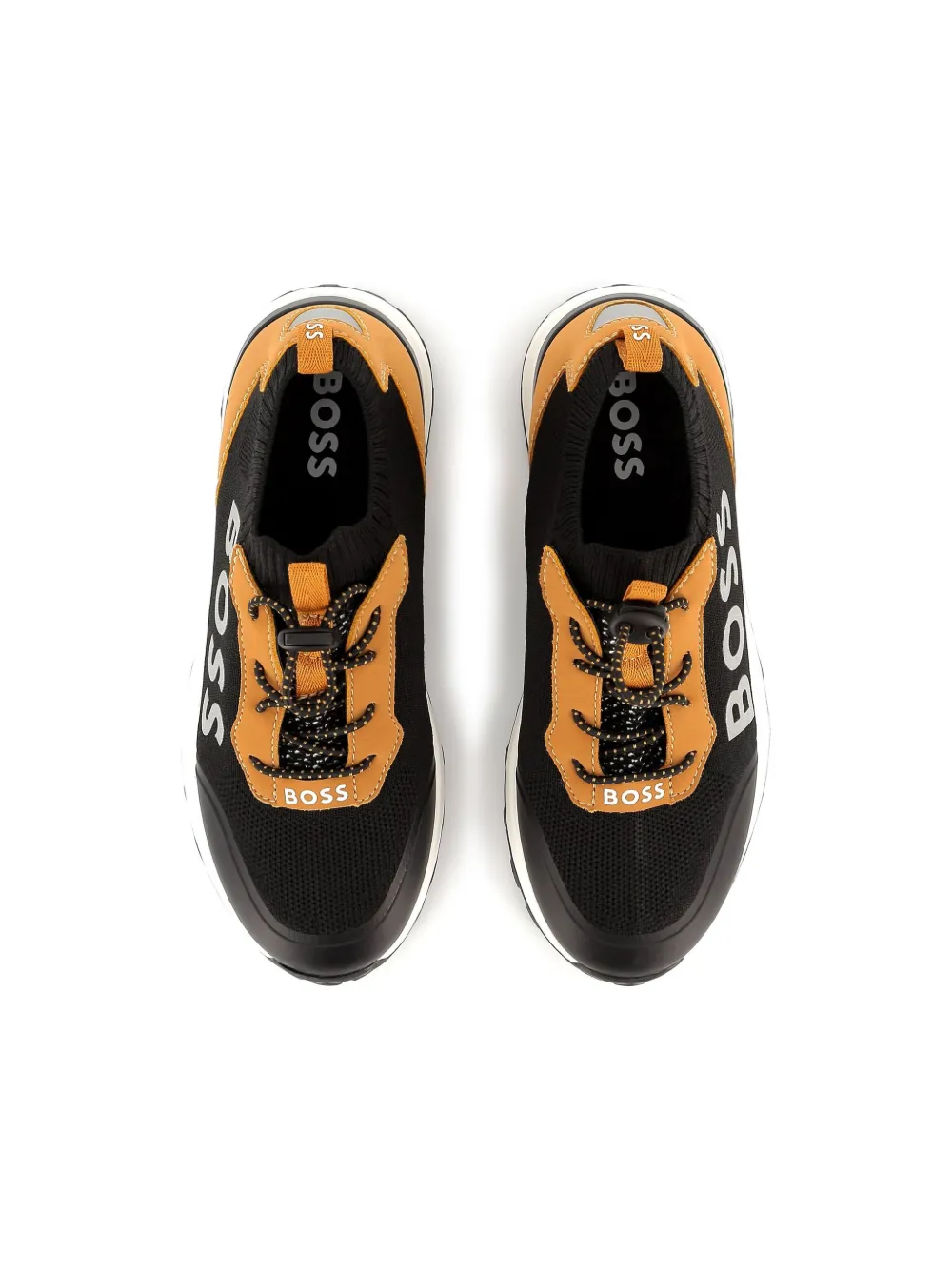 BOSS Kidswear Sneakers met logoprint Zwart